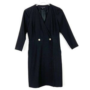 Tara Jarmon Paris Blazer Dress Women's Size Euro 36 | US 6 Black Tailored Midi